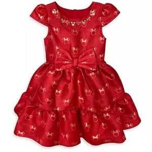 Disney Store Minnie Mouse Holiday Dress Gems Sparkle Fancy Party Girl's Size 5